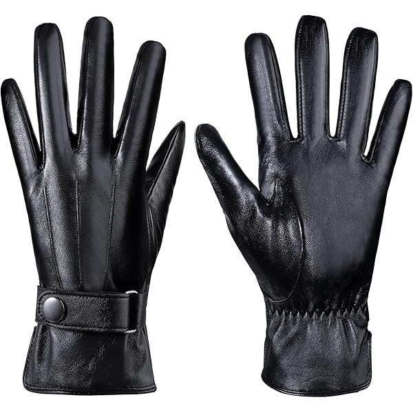 QUKOPSE Winter Leather Gloves for Men,Touchscreen Snow Driving
